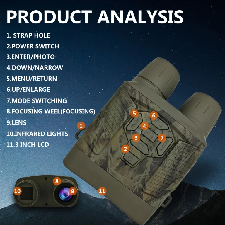 Jumelles Vision Nocturne Couleur 36MP Zoom Optique 10X Numerique 8x 4k Ecran 3 2 Ir 500m Batterie Item 13225074
