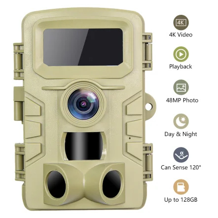 Wildlife Camera 4K 32MP Trail Camera With 32GB SD Card 940nm IR LEDS With Night Vision Motion Activated IP66 Waterproof Game Camera For Outdoor Nature-509825