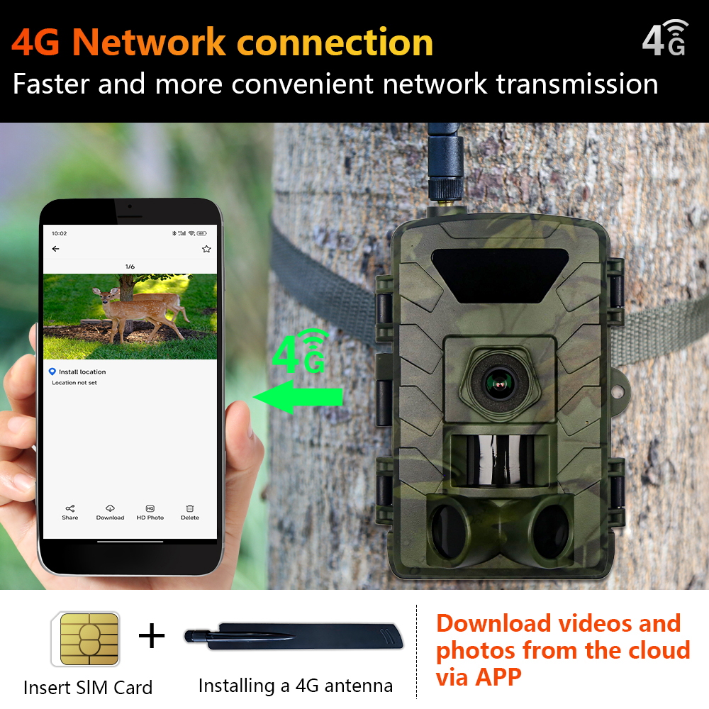 PR803LTE 4G hunting camera 8K video and 60mp photo with low night