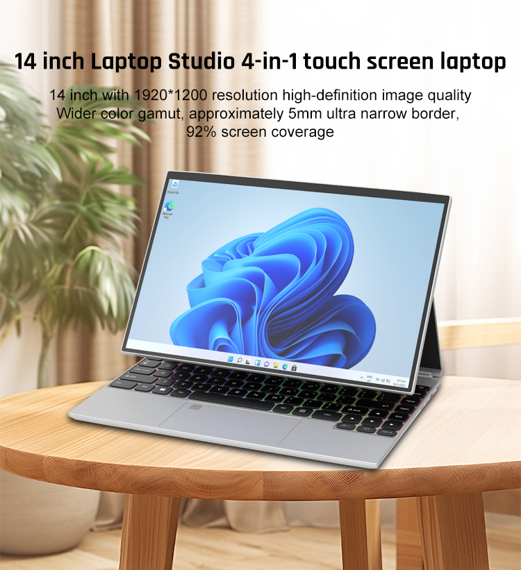 14 Inch 180 Degree Lying Flat Laptop Studio Four In One Four Sided ...