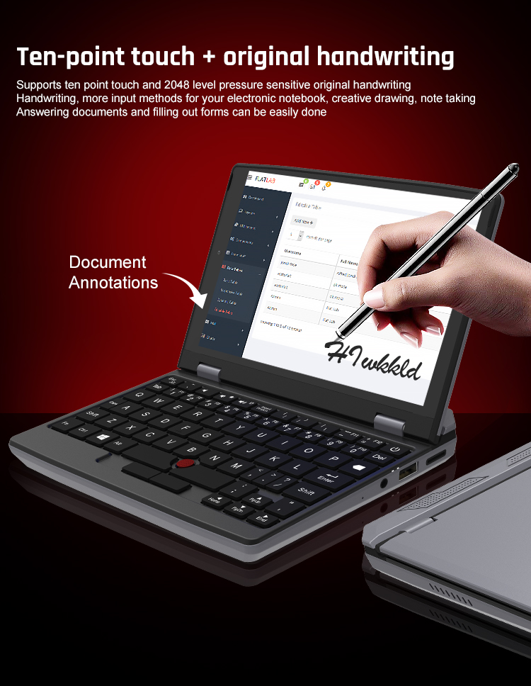 Vtex Portable 7 Inch Win10 Laptop Computadora Touch Screen Pocket ...