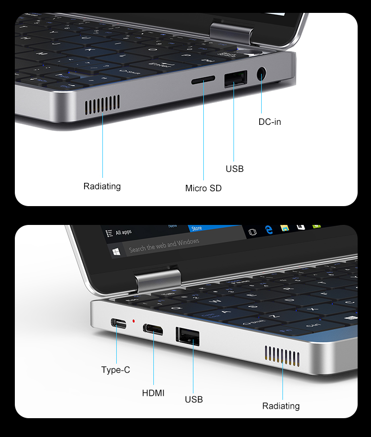 8 Inch Laptops Notebook Thin Portable Pc Wholesale Mini Computer Slim ...