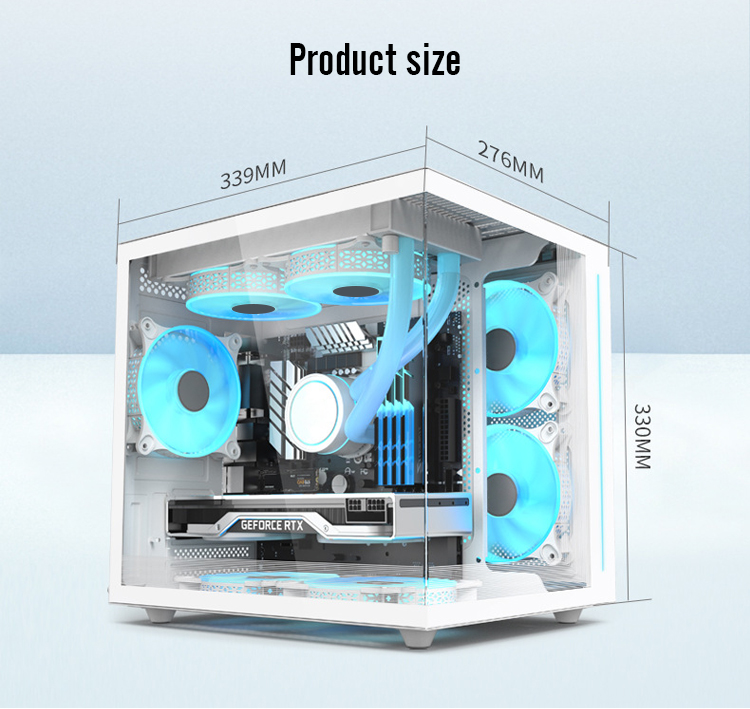 Custom Diy Acrylic Panel Fan Dustproof Glass Cpu Case Gaming Pc ...