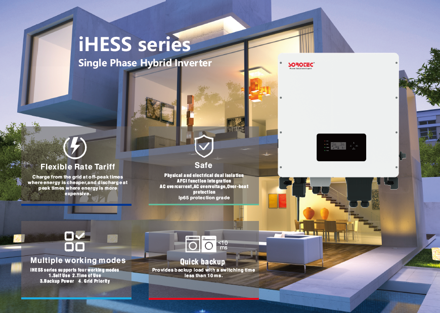 Sorotec Ihess Series Single Phase Hybrid Solar Inverter Kw Kw Kw Kw Ip Protection