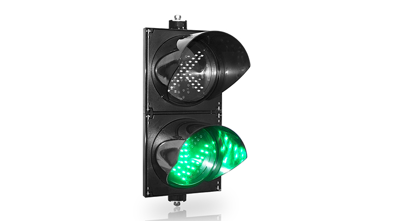 直径200mm（8インチ）赤十字と緑矢印LED信号機、省エネ、IP65、駐車場