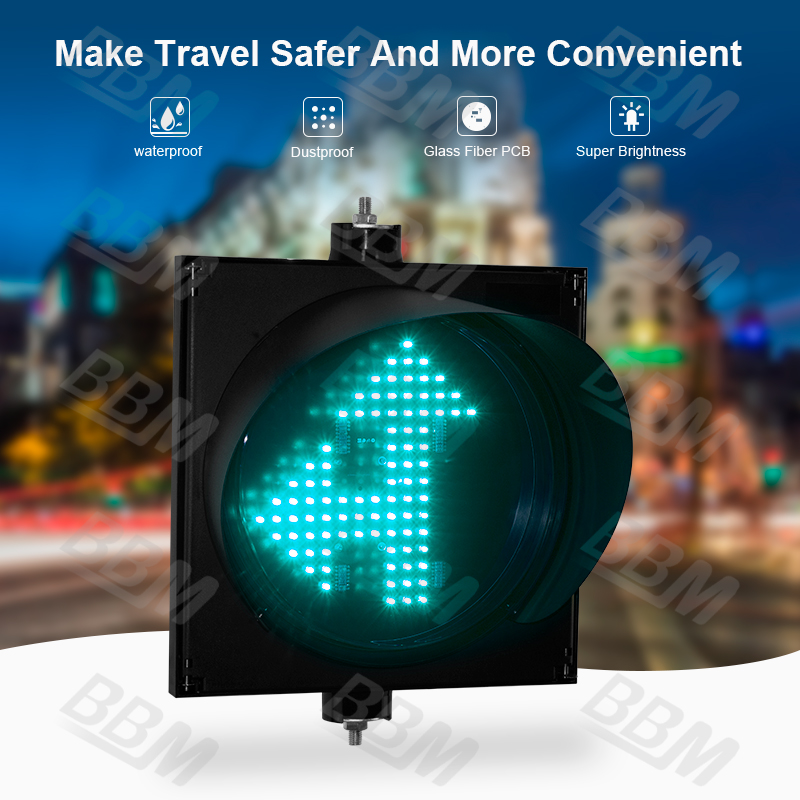 Dia.300mm Green Arrow Turn Left and Go Straight LED Traffic Light