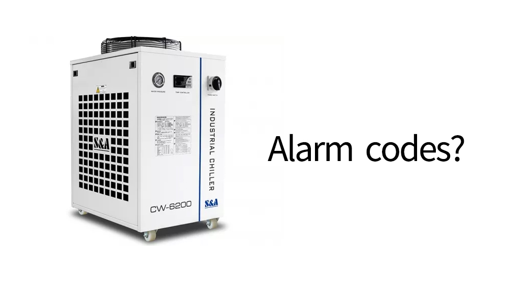 What are the alarm codes for laser chiller unit?