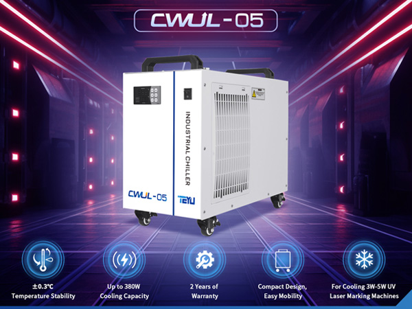 Compact Water Chiller CWUL-05 for 3W-5W UV Laser Marking Engraving Machines