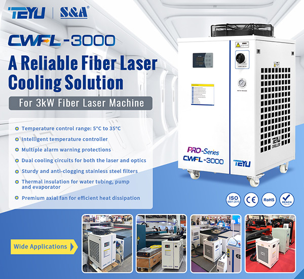 TEYU Water Chiller CWFL-3000 for 3000W Fiber Laser Cutter Welder Cleaner