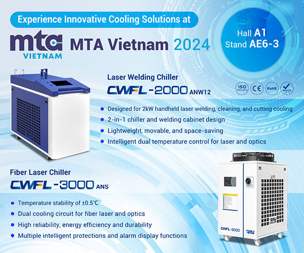 The Showcased Water Chiller of TEYU Chiller Manufacturer at MTA Vietnam 2024