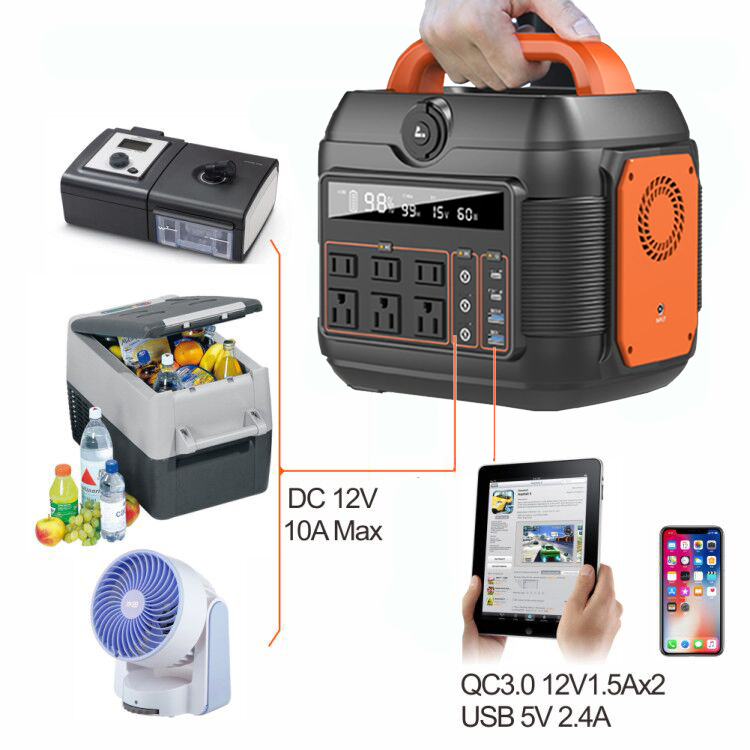 CPS-PD-600+ES-80 Aumoon Portable Electric Power Solar Generator Station 110V 220V Battery Outdoor Home Energy System