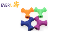 Evernew Dogs interactive rugby toys funny Clean Teeth Brush Dog Toy Ball for Aggressive chewers Rubber Ball