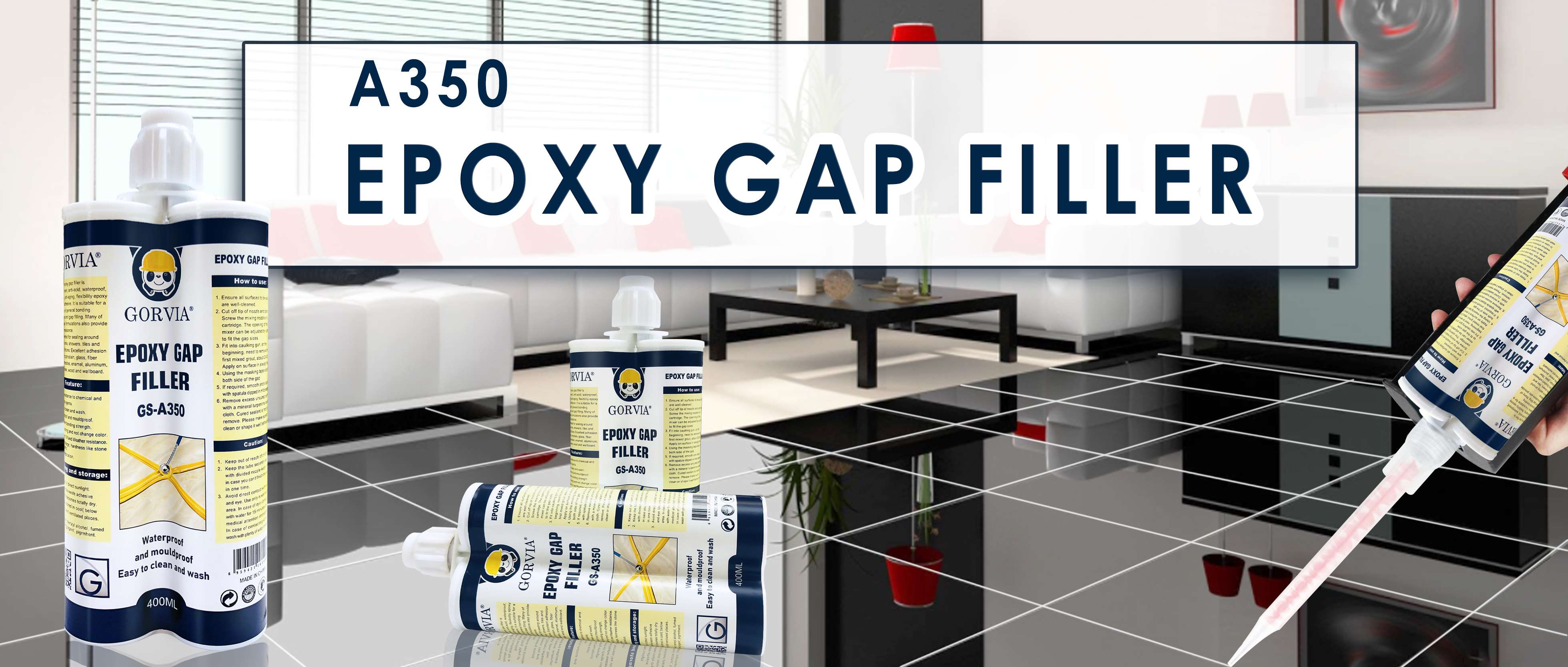 Gold color Epoxy filler tile floor gap filler Epoxy Tile Grout GORVIA