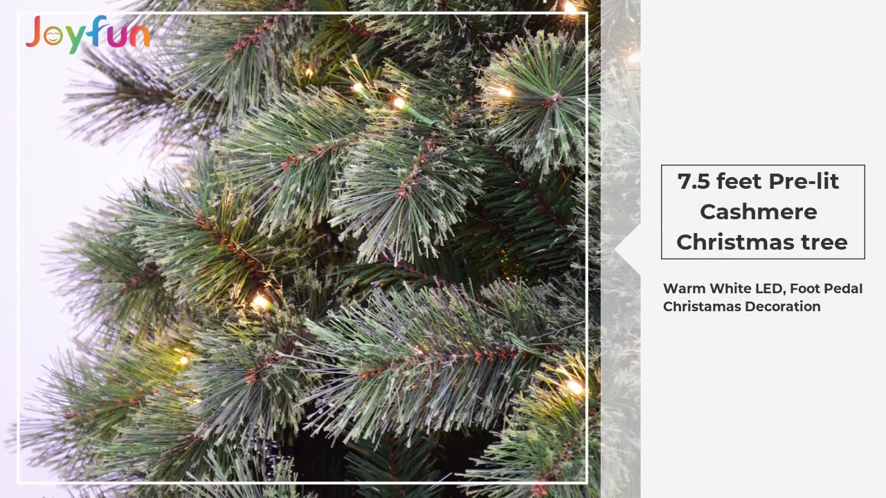 7.5 feet Pre-lit .Cashmere .Christmas tree.Warm White LED, Foot Pedal.Christamas Decoration.