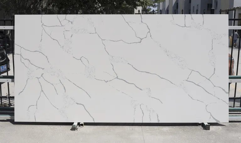 customized vein white calacatta gold quartz stone