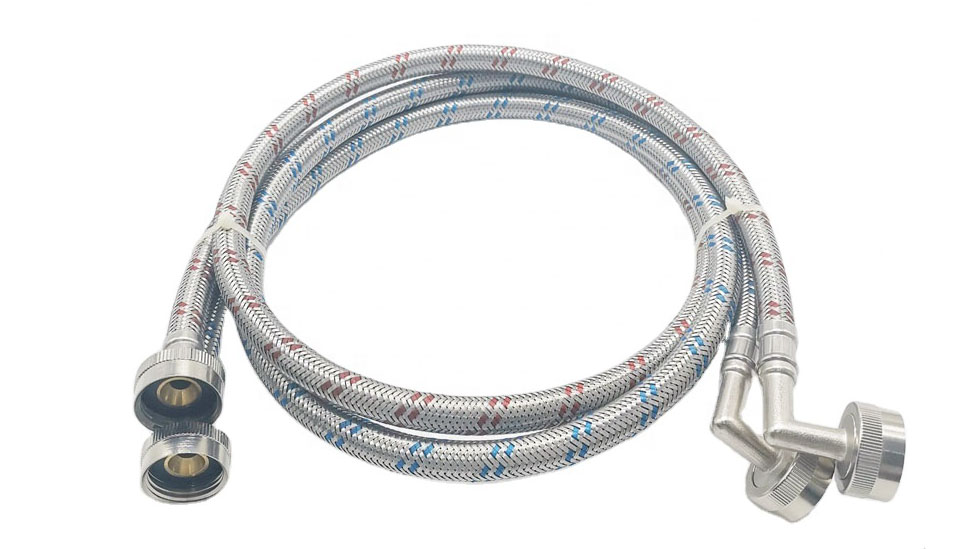 Washing Machine Hoses for Hot and Cold Water Supply Lines, EPDM Inner Tube Premium Stainless