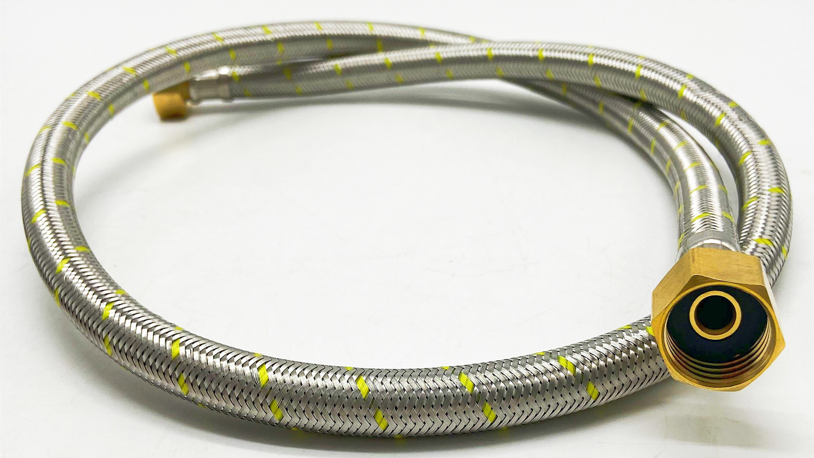 1/2" HIHI 60cm 100cm Stainless Steel Wire Braided Rubber Flexible Gas Hose