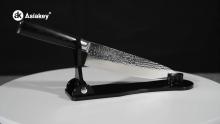 Asiakey Pakka wood forged handle kitchen 8 inch Damascus Chef's Knife