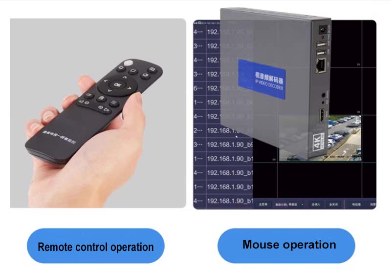 4K ultra high definition IP network video decoder outputs to the second ...