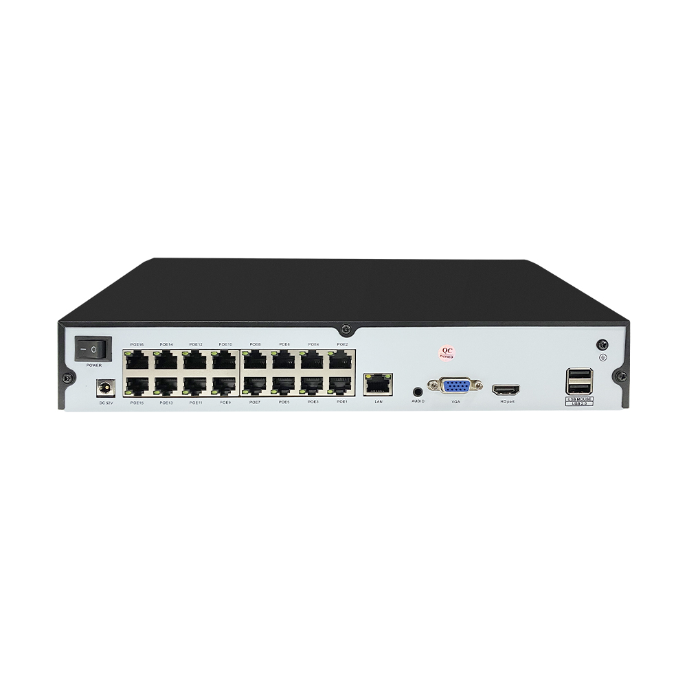 32 Channel 8MP H.265 Embedded Plug and Play PoE NVR With 16 Port