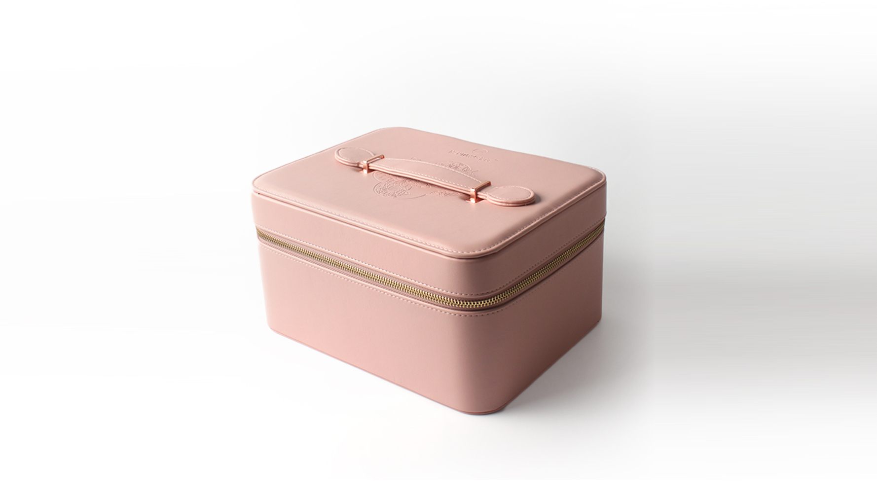  Best Pink PU Leather Mirror Custom Portable Zipper Cosmetic Box Company - Caicheng Printing 