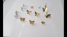 Hot Sale Gold Plated Butterfly Stud Earrings Silver Chain Zirconia Butterfly Drop Earrings Enamel Butterfly Earrings