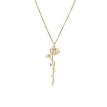 Customized 12 Kinds of Stainless Steel 18k Birthflower Necklace and earrng for Women