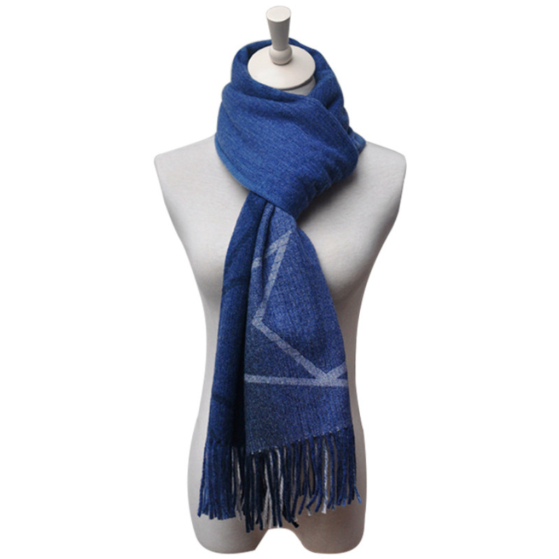 TH1965 cashmere wool scarf close up showing woven star pattern and fabric texture