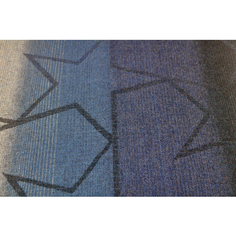 TH1965 wool cashmere scarf textile surface close up with blue gradient woven details