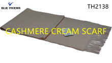 Professional BLUE PHOENIX solid cashmere cream scarf luxury custom designer thick winter women manufacturers
