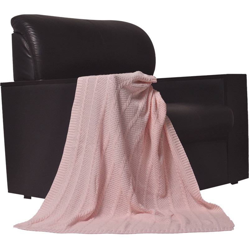 Soft organic cotton knit throw blanket for nursery or sofa use TDW2020