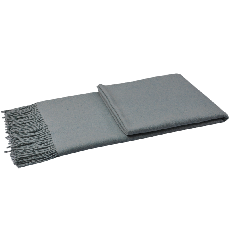 Product specification tag for E1104 50% cashmere 50% wool mélange blue throw