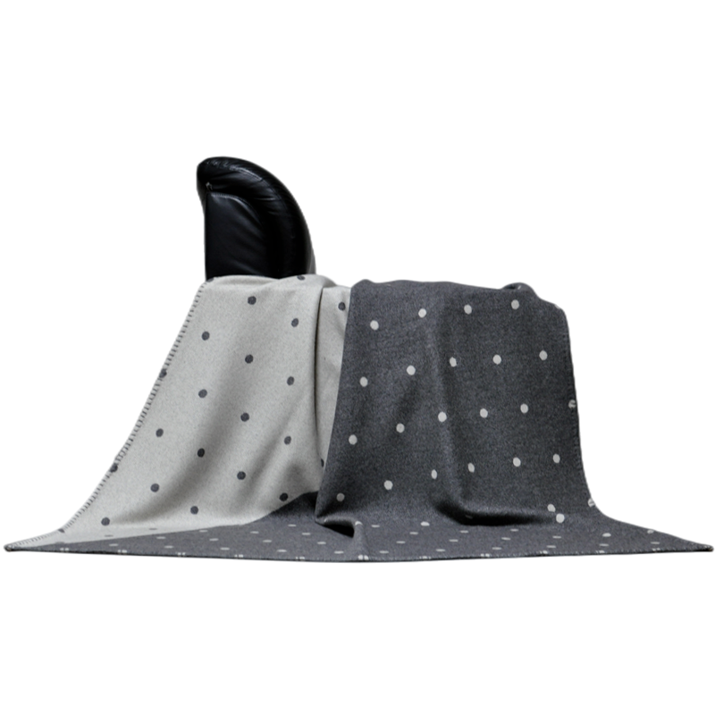 Lamb wool throw blanket on armchair decor