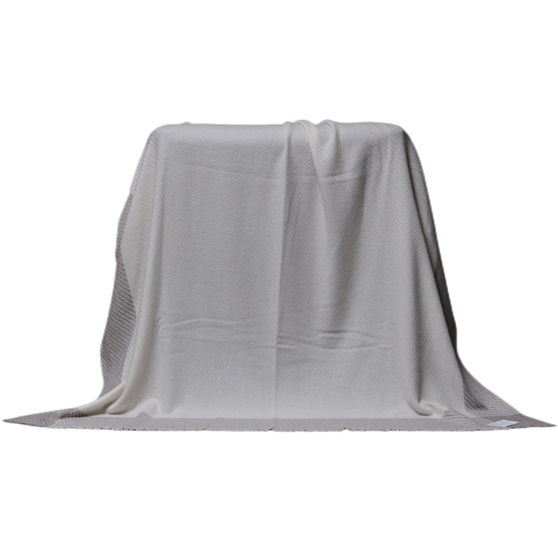 luxury throw blanket made from lambswool and cashmere blend with refined fabric structure