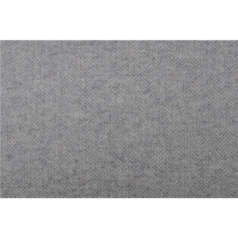 Close up view of TUV1802 herringbone cashmere wool blanket texture showing fine woven pattern and soft surface