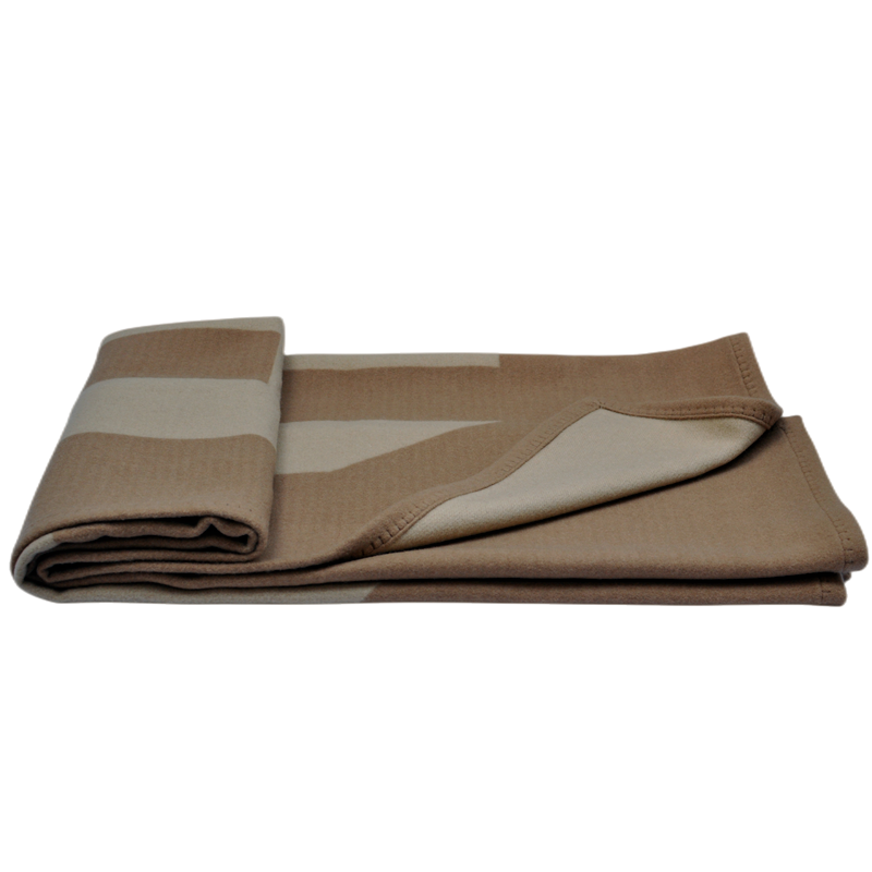 TAK2220 customized logo wool cashmere blanket folded view showing pattern design