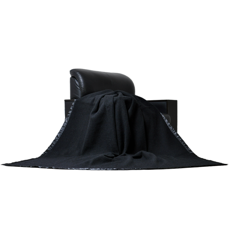 TBH2204 Black Military Blanket Draped Display Front View