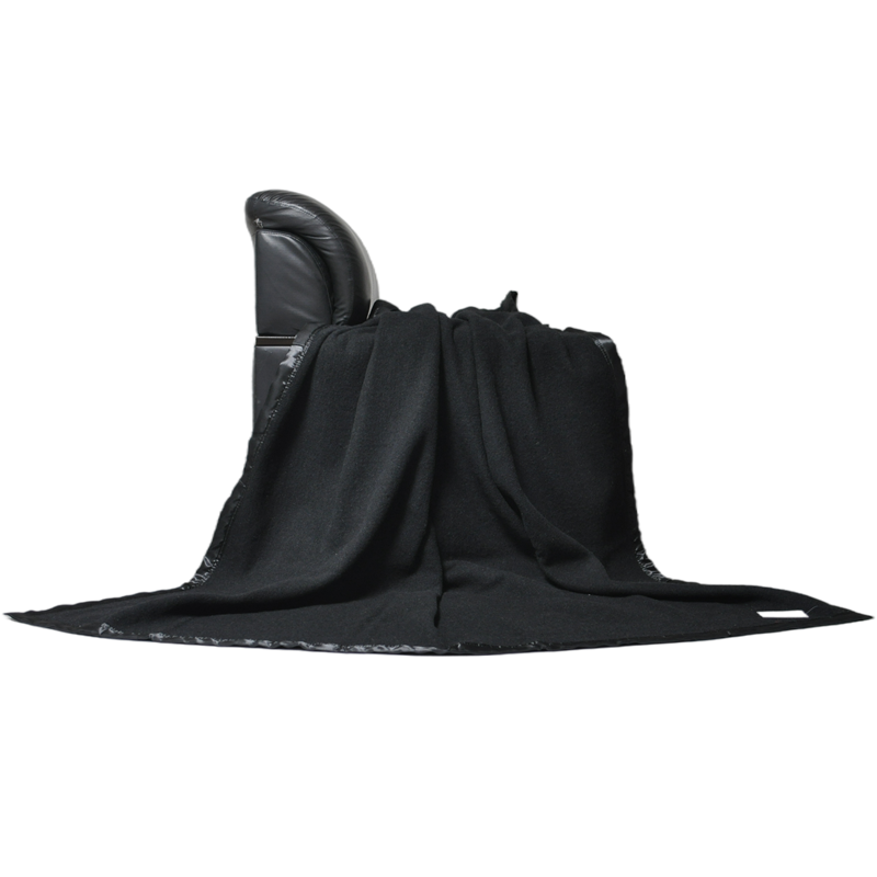 TBH2204 Black Military Blanket Draped Display Side View