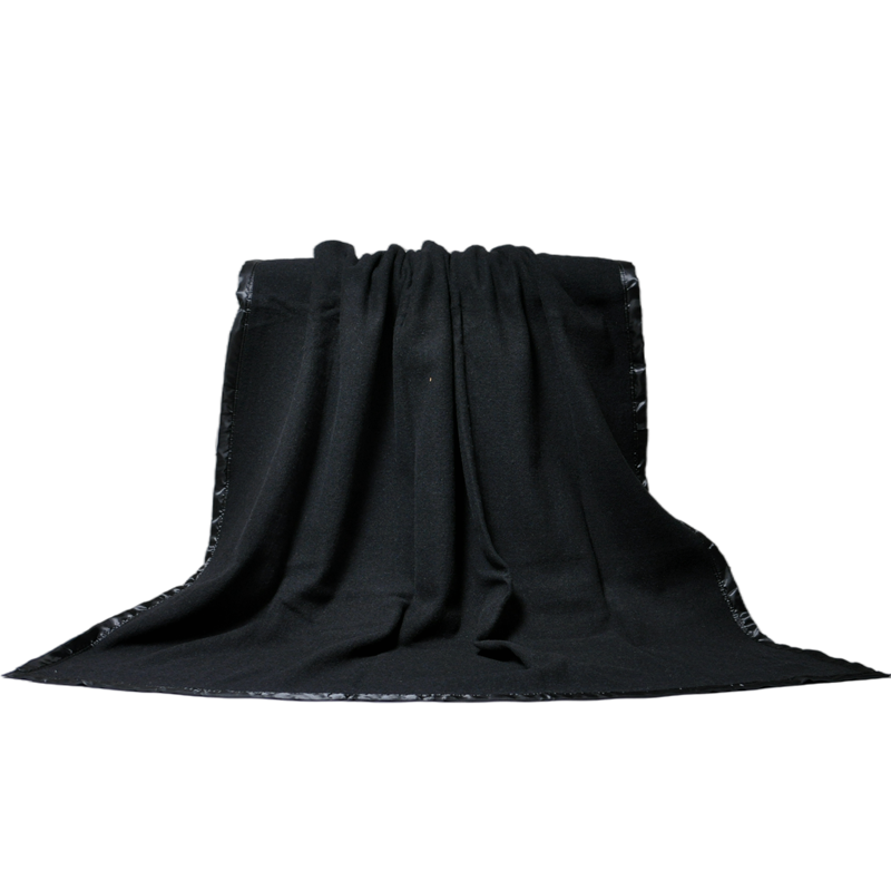 TBH2204 Black Military Blanket Draped Display Rear View