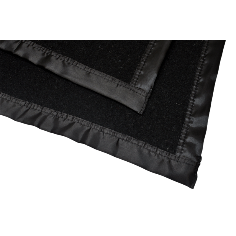 TBH2204 Black Military Blanket Reinforced Satin Edge Detail