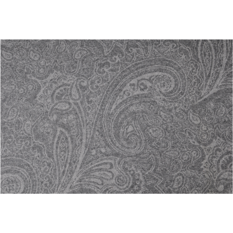 close up texture grey paisley jacquard pure lambswool blanket fabric TH15K0502
