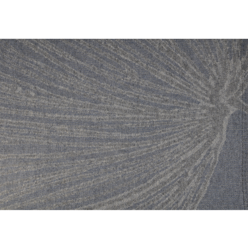 Extreme closeup of radial ginkgo vein jacquard fabric texture of TAK2221 wool blanket