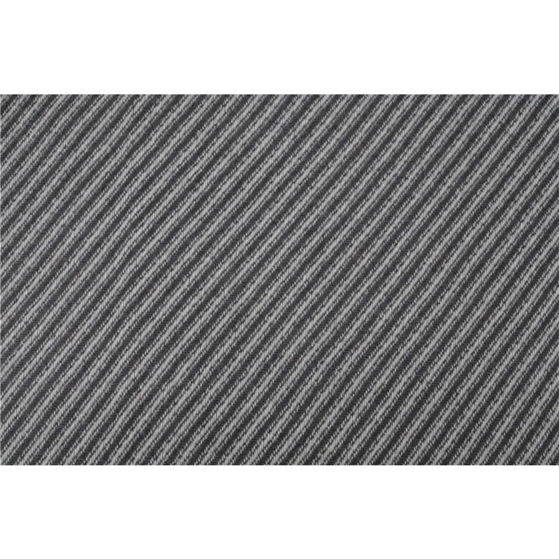 Close-up of TDL1901 woven fabric showing fine parallel charcoal and light grey diagonal stripes