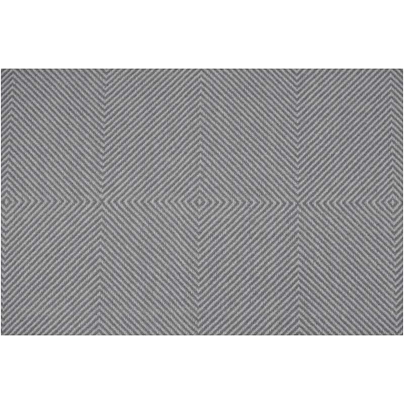 Alternative view of grey woven wool herringbone blanket with tassel