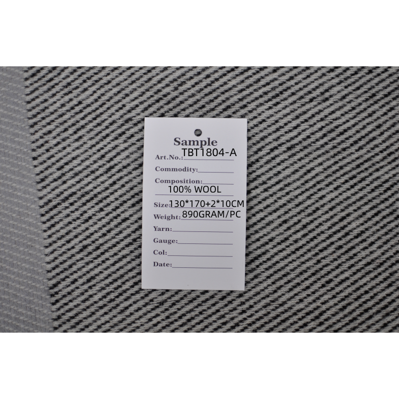 TBT1804-A wool blanket sample tag fabric texture closeup