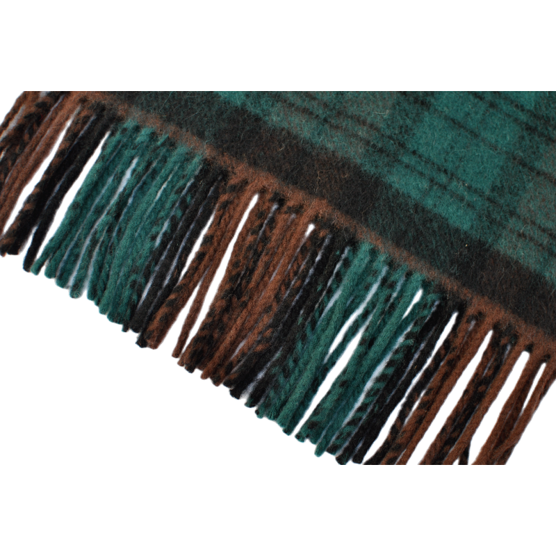 TH2223 plaid scarf fringe edge detail with woven fabric craftsmanship