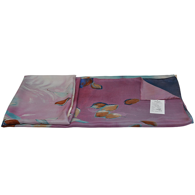  Premium-mulberry-silke-chiffon-svamp-WEC2203-håndmalet-lyserød-grå-botanisk-mønster-leverandør