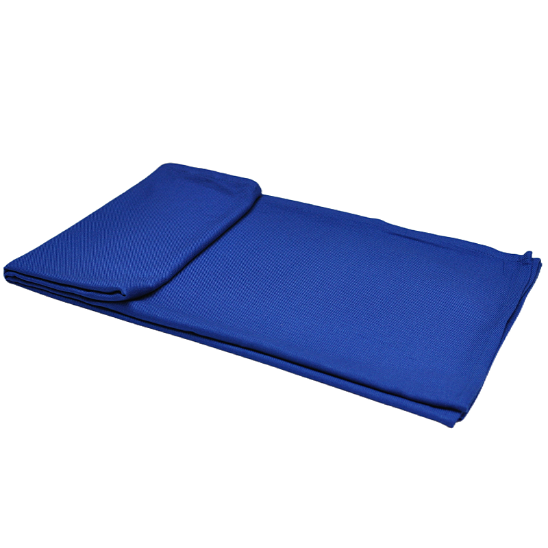 Folded royal blue modacrylic airline blanket TEW1701