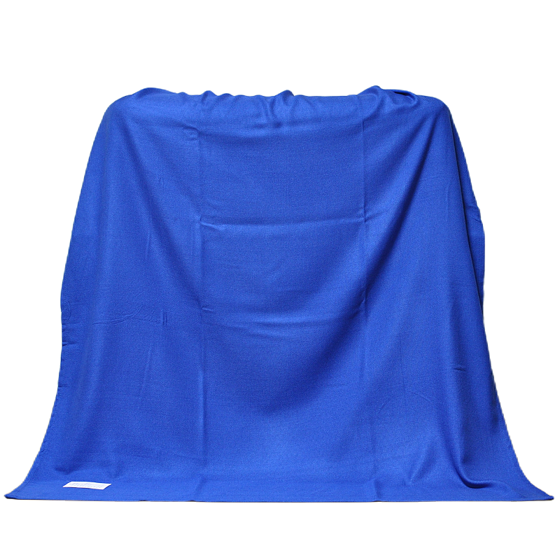Full spread royal blue aircraft passenger blanket home styling shot