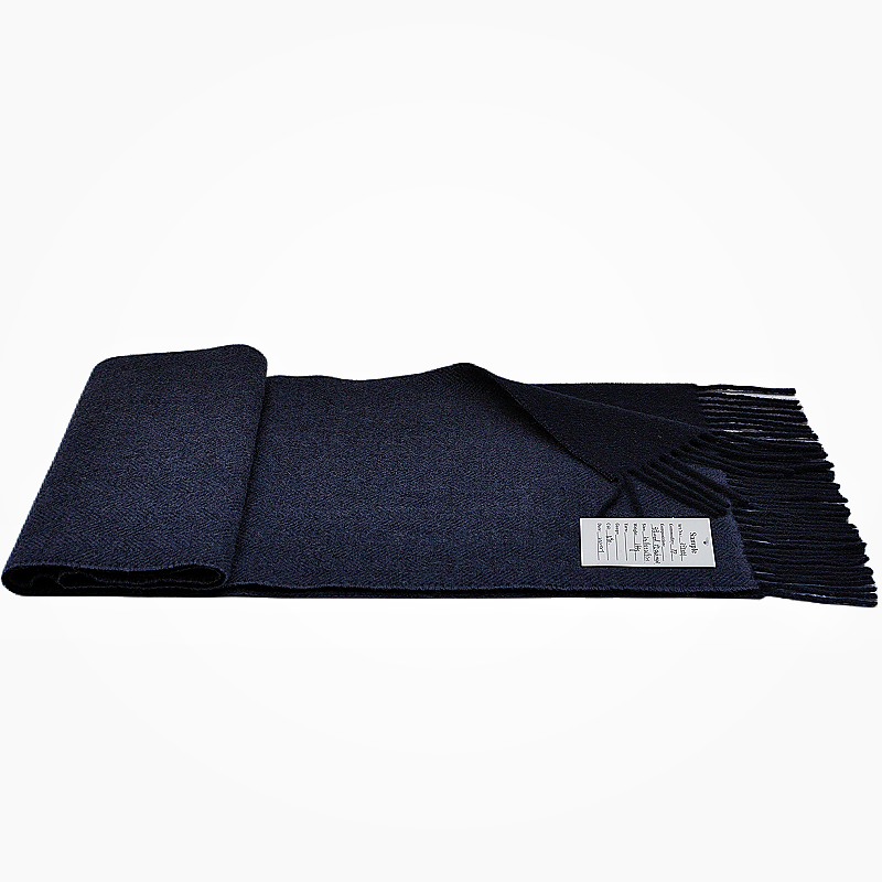dark navy reversible blend scarf folded open two tone fabric TH2302